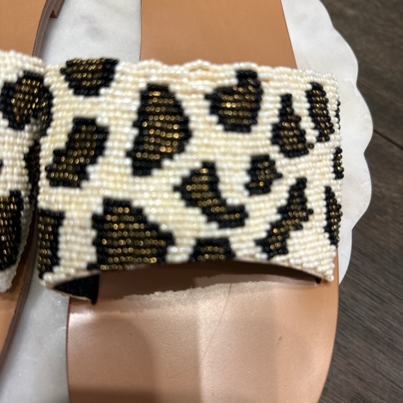 Yellow Box Black and Cream Sandals with‎ Bold Print - Picture 2 of 3